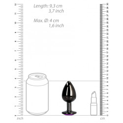 Ouch! Bijou anal Heart Gem L 8 x 4cm Noir-Violet